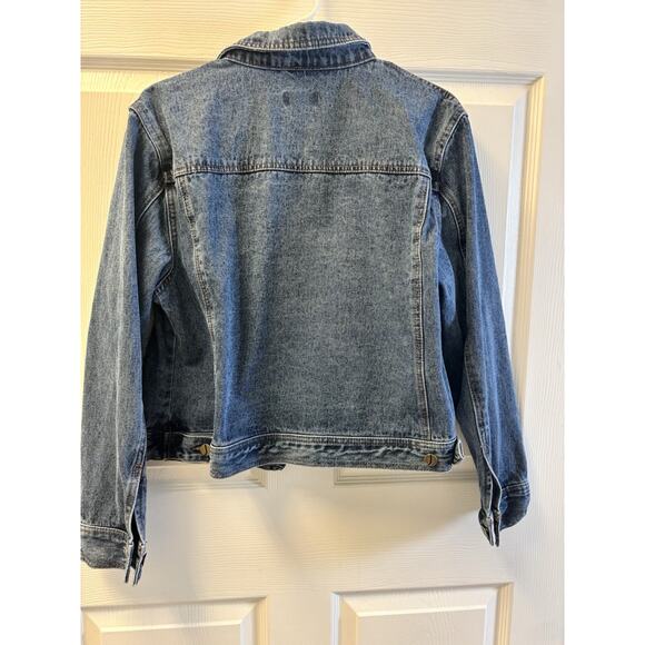 Jones New York Signature Denim Jean Jacket 100% Cotton Light Wash Women’s Size L - Picture 3 of 7